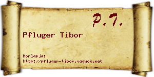 Pfluger Tibor névjegykártya